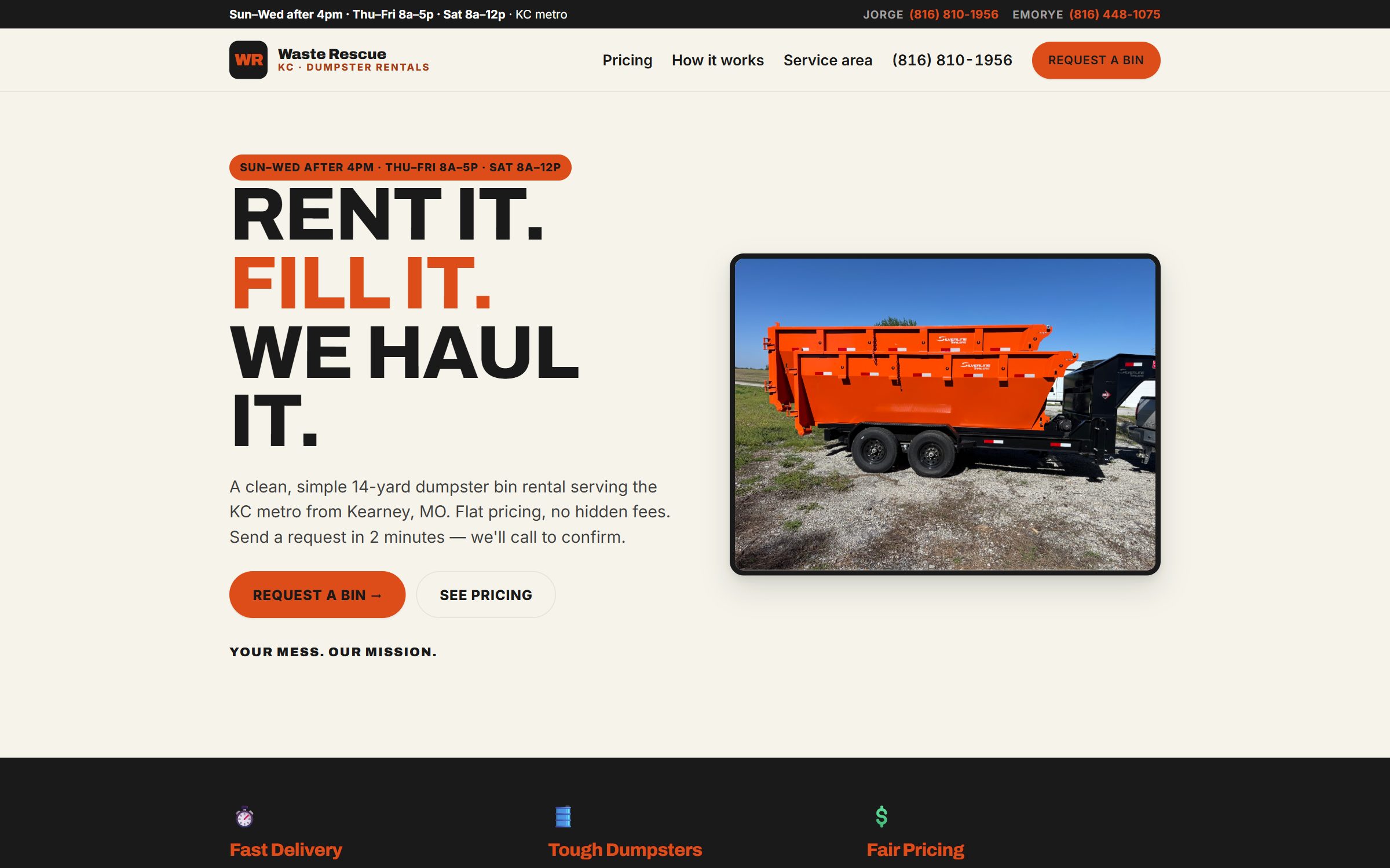 Waste Rescue KC website